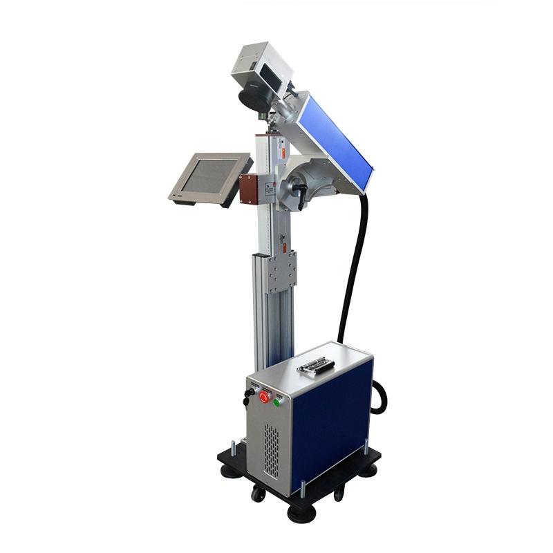 Online fly fiber laser marking machine